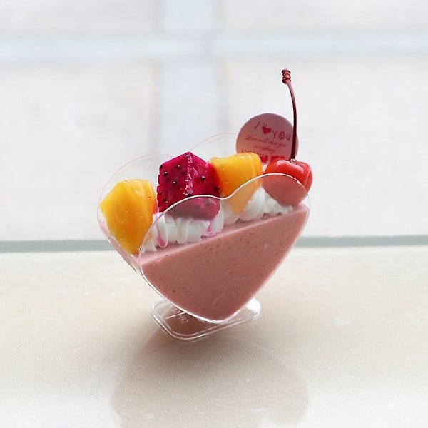20 st/set Dessertskål Hjärtformad Bred Öppning Plast Mini Smakprov Parfait Serverings Mousse Kopp Baktillbehör Jikaix