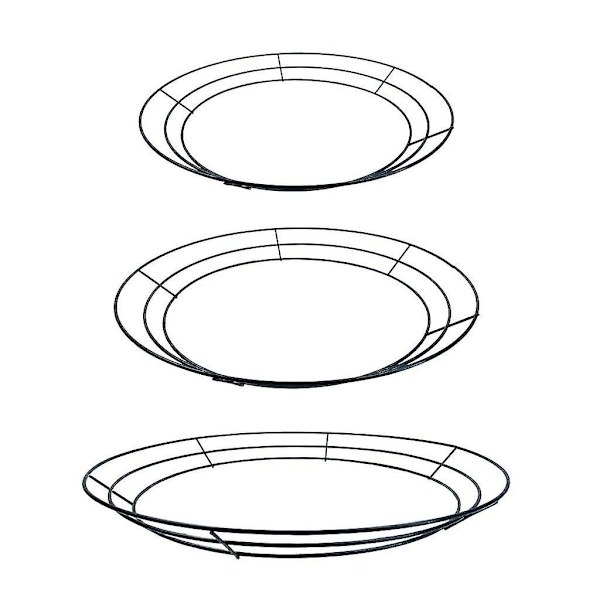 3x Metallblomsterkransramar Grön kransram/ För julfest