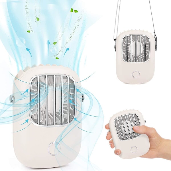 Mini Usb Fan,portable Hands Free Necklace Fan, Rechargeable Handheld Fan 3 Speed Adjustable