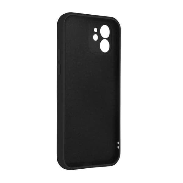 iPhone 12 silikonecover med kamerabeskyttelse - sort Svart black