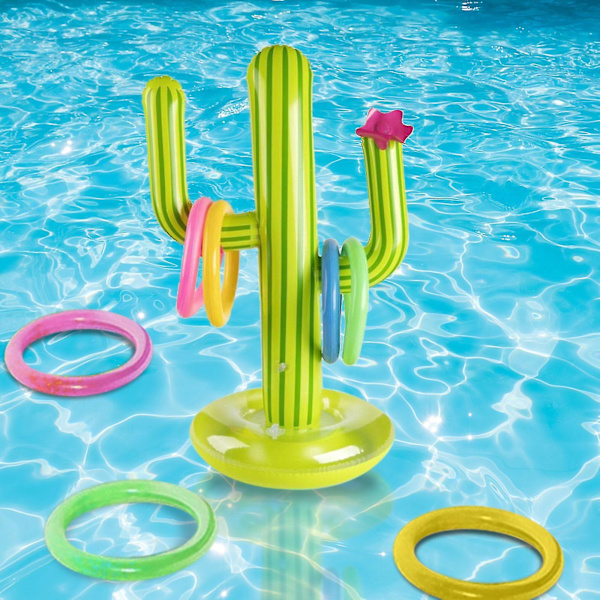 Oppusteligt kaktus ringkastspil til udendørs swimmingpool - Tilbehør til swimmingpool - Flydende poollegetøj - Strandfestartikler - Fest - Bar - Rejser