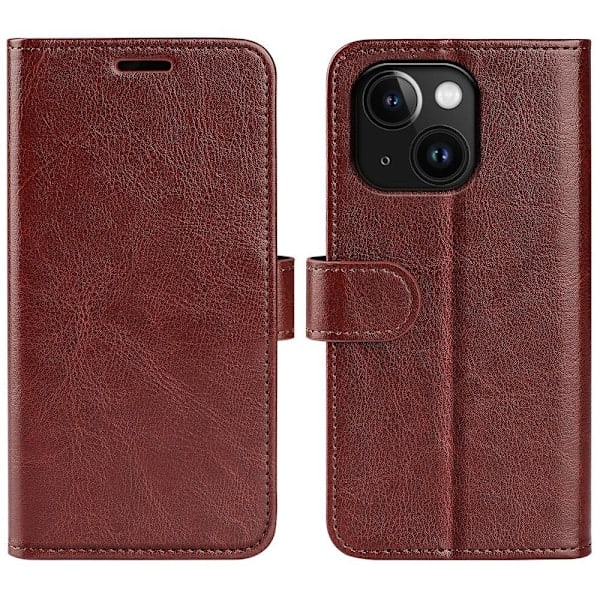 iPhone 15 Etui Crazy Horse Læder Brun