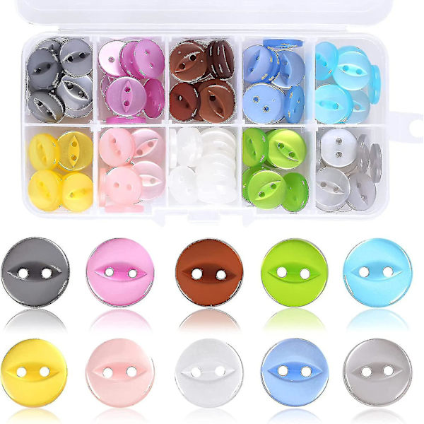 Babyknapper, 200 stk runde fiskeøyeknapper for strikking, cardigans, sying, håndverk (14 mm)