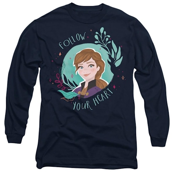 Frozen Unisex Aikuisten Seuraa Sydäntäsi Anna T-paita M Laivastonsininen Navy M A Set