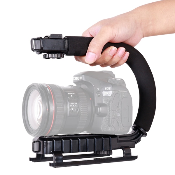 Formad Hållare Grip Video Handhållen Stabilizer för DSLR Nikon