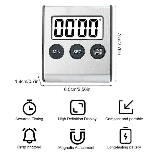 2 st Köksklocka Digital Timer Köksklocka Stoppur Digital Timer med Magnet Äggklocka Digital Köksklocka[co]