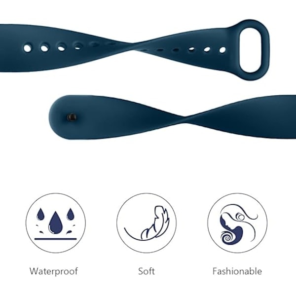 Rem til Xiaomi Mi Band 4/Mi Band 3, 3 stk. justerbart silikone sportsarmbånd sort + grå + midnatsblå