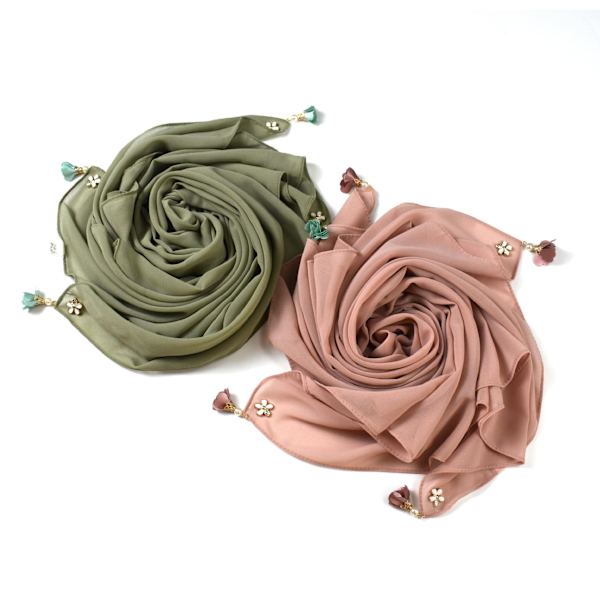 Kvinde Mode Solid Chiffon Firkantet Hovedtørklæde Letvægts Hals Tørklæder Hår Bandana Halstørklæde Hovedbånd Stof （2stk）