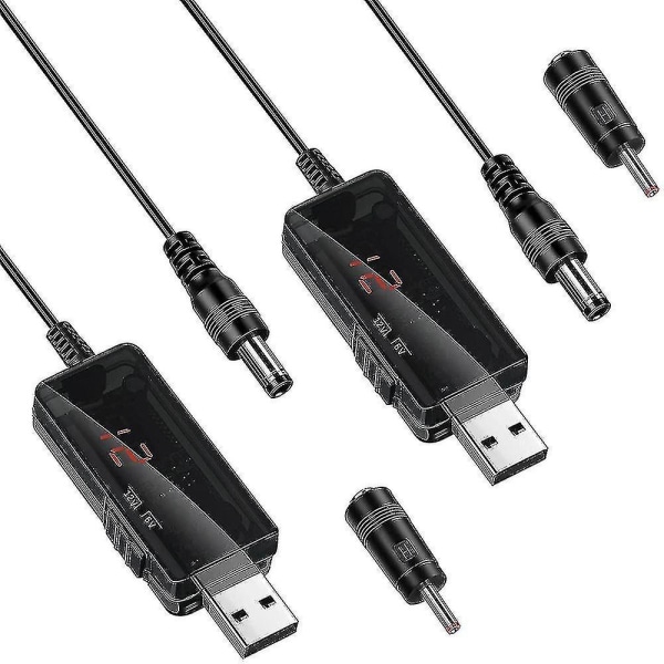 2 stk. DC 5V til DC 9V 12V USB spændingsforøgerkabel med 1A trin-op volt transformer Reg