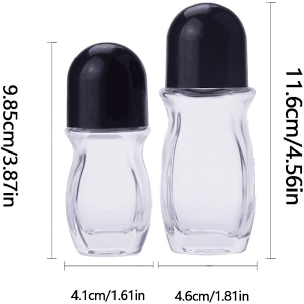 Refillable Empty Glass Bottle with Roller Ball Deodorant with Plastic Roller Ball for Essential Oils Perfume Cosmetics (5×50ML)