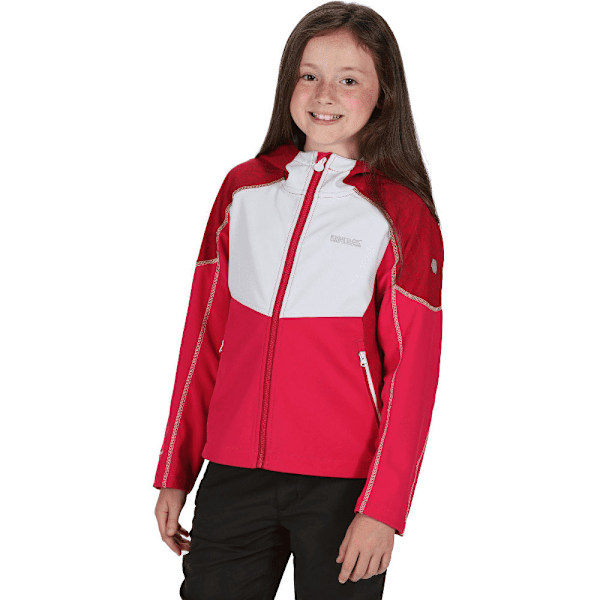 Regatta Børn/Barn Acidity IV Reflex Softshelljakke med Hætte J Duchess Pink/Hvid 14 År