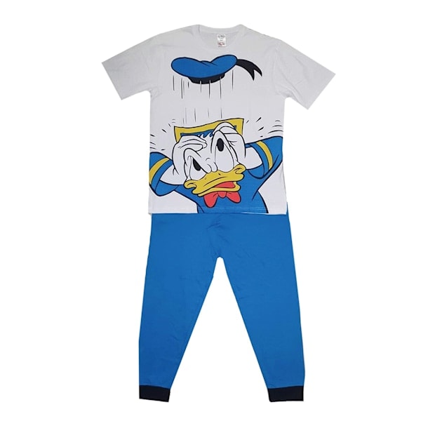 Disney Aku Ankka Pyjamasetti Miehille L Valkoinen/Sininen