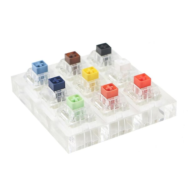 9-tangenters Cherry Mx Switch Tester Kit Kaihua Box Med Akryl Blank Base Keycaps