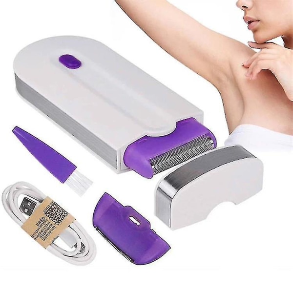 2 In 1 Electric Epilator Hair Removal Painless Hair Remover Shaver Instant Painless Free Sensor Light Usb Recharge