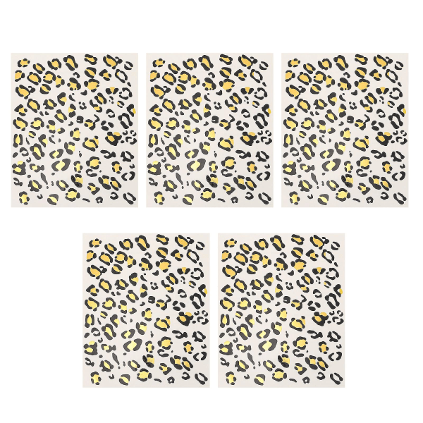 5 Ark Tattoo-dekaler Falska Tatueringar Leopard Tatuering Arm Leopard Kvinna Vuxen Ansikte Tatuering Blandade Färger 16X13X0.1CM