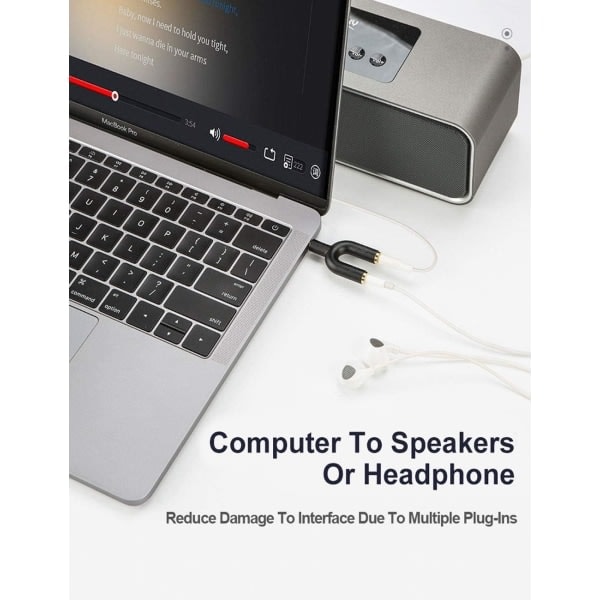 Hörlursdelare, [3-pack] Kompatibel med hörlurar, Samsung, LG, surfplattor, MP3-spelare