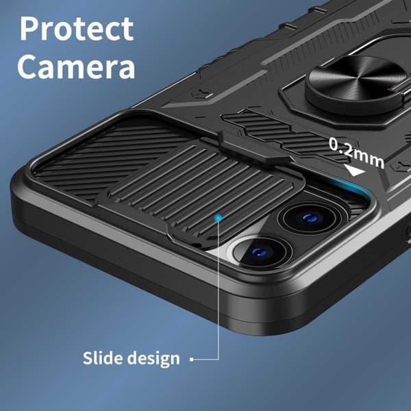iPhone 12 Pro Max Heltäckande Premium 3D Skal ThreeSixty CamShield Svart black