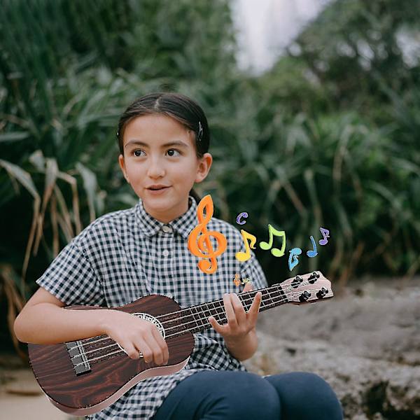 2024 Lasten kitara Ukulele Aloittelijan soitin 16 tuumaa 4 kielellä Minikitara taitojen parantamiseen Lapset Leikkivät Varhaiskasvatus