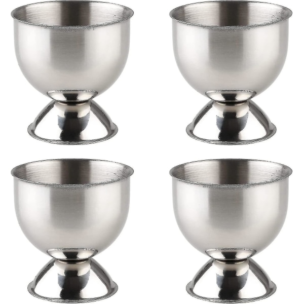 4pcs Egg Cups Set For Hard Soft Boiled Egg Stainless Steel Egg Tray Holder Kitchen