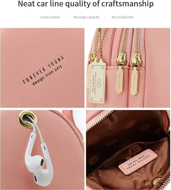 Women's Backpack - Cell Phone Bag - Shoulder Bag svart