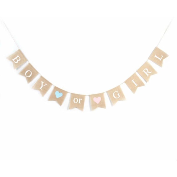 Baby Shower Pull Banner i Burlap Svalehale Banner Husfest Dekorasjon Banner