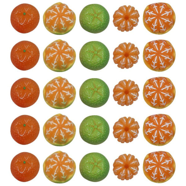 50 st Harts Apelsin Fruktberlocker Mini Apelsin Livsliknande Mini Apelsin Dekoration Heminredning Blandade Färger 1.6X1.6X1.3CM Blandade Färger 1.6X...
