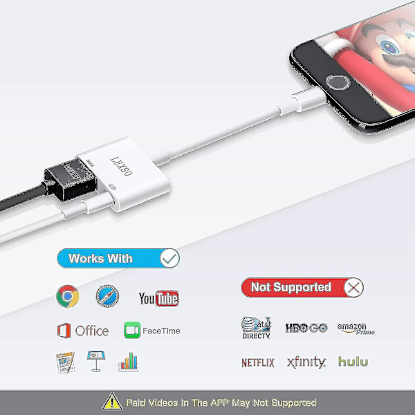 Apple Mfi -sertifioitu digitaalinen AV HDMI -sovitin iPhone 12/12 Pro 11 Pro/xs/xr/x/8 7 Se, Ipad Pro Mini - Lightning HDMI -liitäntään-