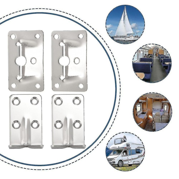 2 sett marine grade rustfritt stål bordbrakettsett avtakbar multippel bruk for husbåt marine-YNP