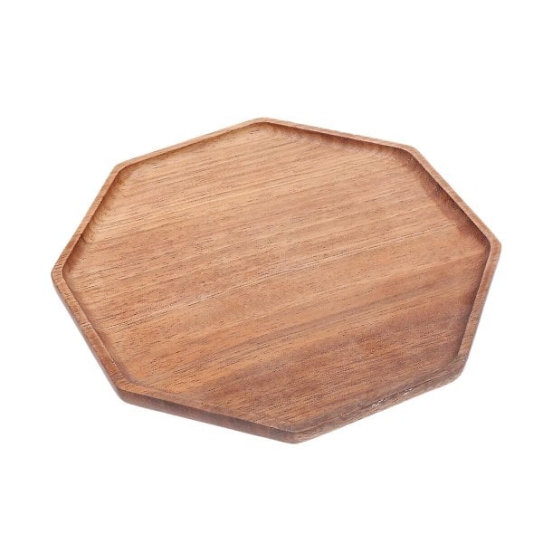 Naturlig Trebrett Mat Te Kaffe Serveringsbrett Oktagon Frukt Brødbrett Retter Snacksbrett (20cm)S S