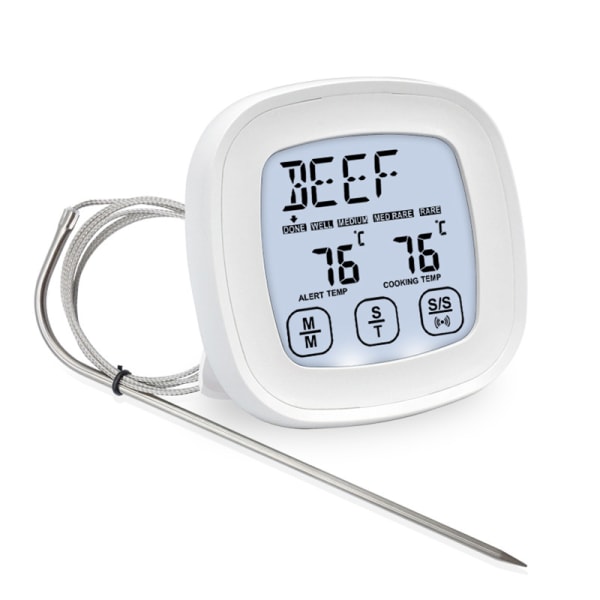Mattermometer Digital matlagningstermometer, för kök-vit