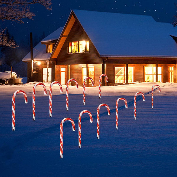 25 cm julgransgodisstrålkastare, set med anslutningsbara julgransgodisstrålkastare för julgräsmattsdekorationer
