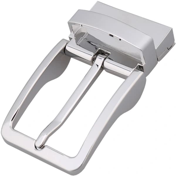 Utbytbart Metall Vändbart Bältesspänne för Män Antik Rektangulärt Stiftspänne (Silver) B[CO]