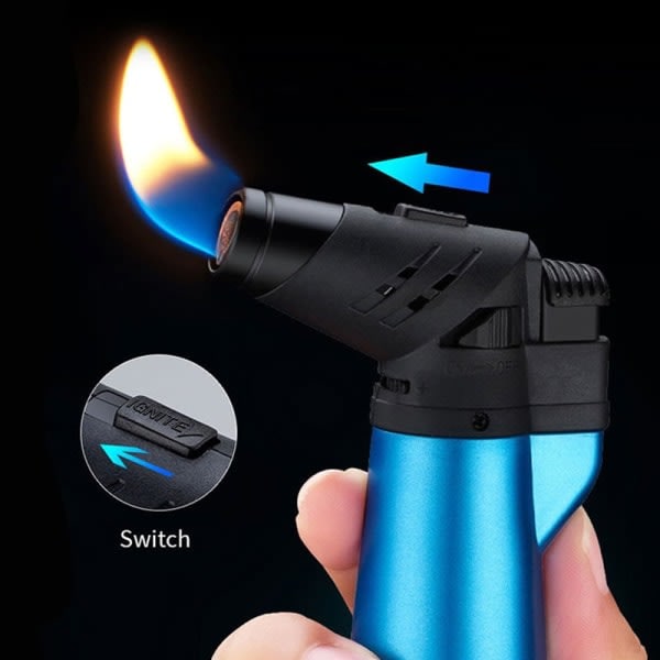 2 i 1 vindtett Turbo Gas lighter Sveisebrenner Matlaging Baking Sølv onesize