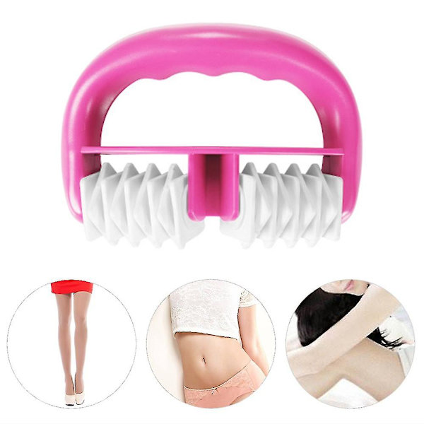 Plast Handtag 2 Hjul Muskel Rulle Massager Cellulit Rulle