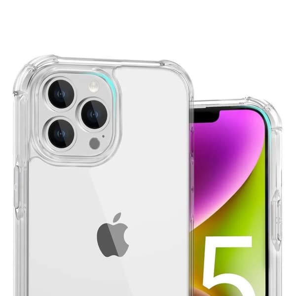 iPhone 15 Pro Iskunkestävä Puhelinkotelo - Läpinäkyvä Transparent transparent