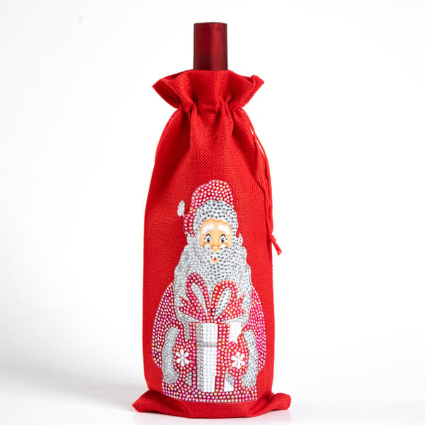 Special Drill Diamond Painting Wine Bottle Cap Kit for Christmas Table Decoration