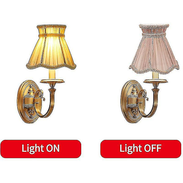 Ljuskrona Lampskärm Set med 2 Klämma på Drop Light Lampskärm Vägglampa Tyg Ljusskärm TA