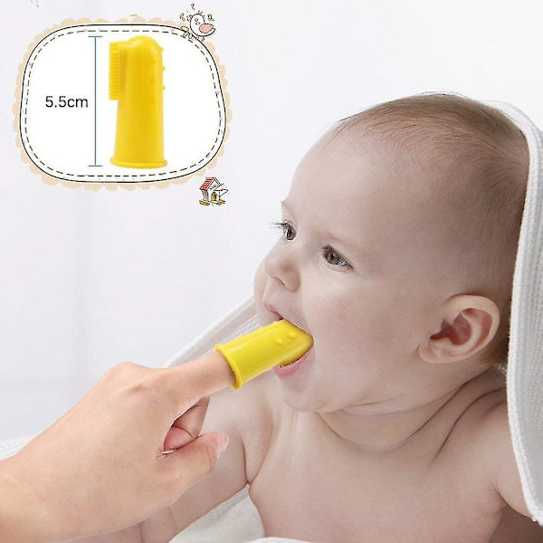 6-pack silikon baby fingerborste set matkvalitet tandborste rengöring munmassager