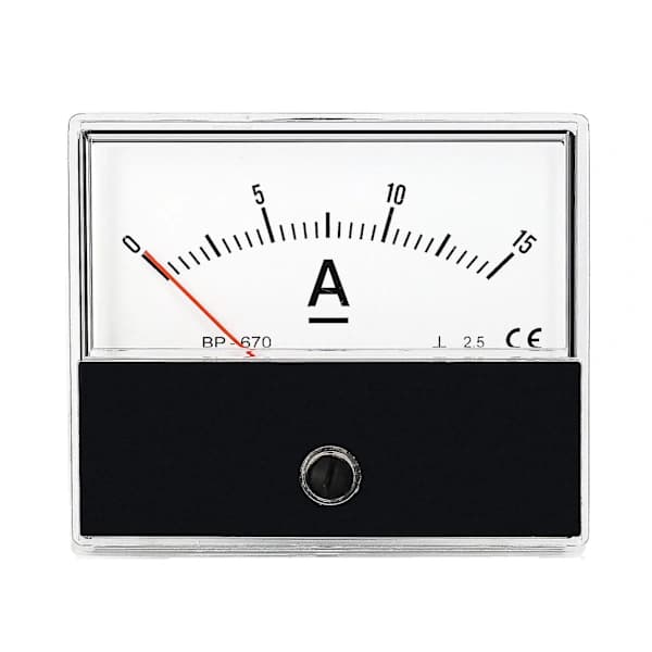 Analog strömpanelmätare Amperemeter Klass 2.5 Noggrannhet DC 0-15A Analog Amperemeter Ampere Mätning Testare Panel-DC 0-15A-[co]