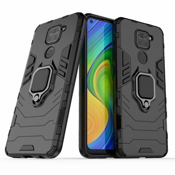 Xiaomi Redmi Note 9 - Hybrid Ring Cover - Sort Black Svart