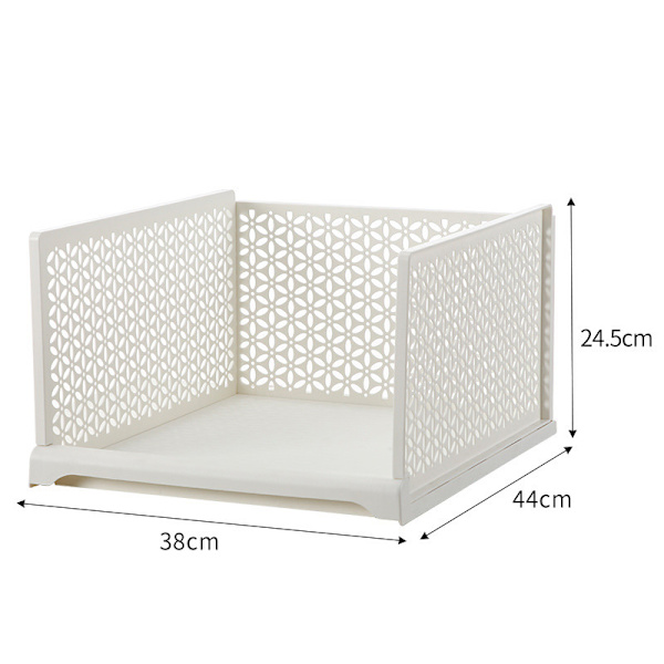 Stackable Wardrobe Organizer Open Top Drawer Type Units Foldable Cabinet Shelf for Office Room