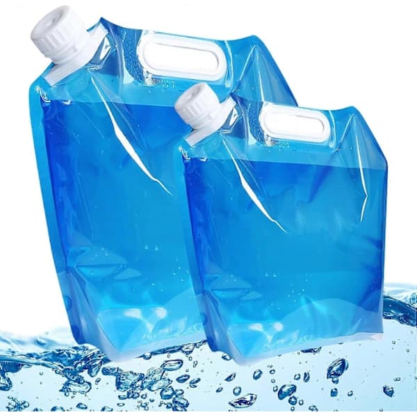 2-pack 10L+5L Vikbar Dricksvattenbehållare Förvaringsväska för Camping Vandring Picknick BBQ (Blå)[co]