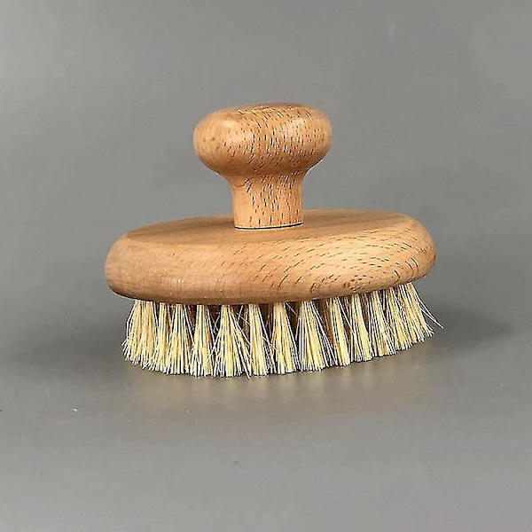 Exfoliating Bamboo And Wooden Dry Body Brush - Natural Bristles For Exfoliation