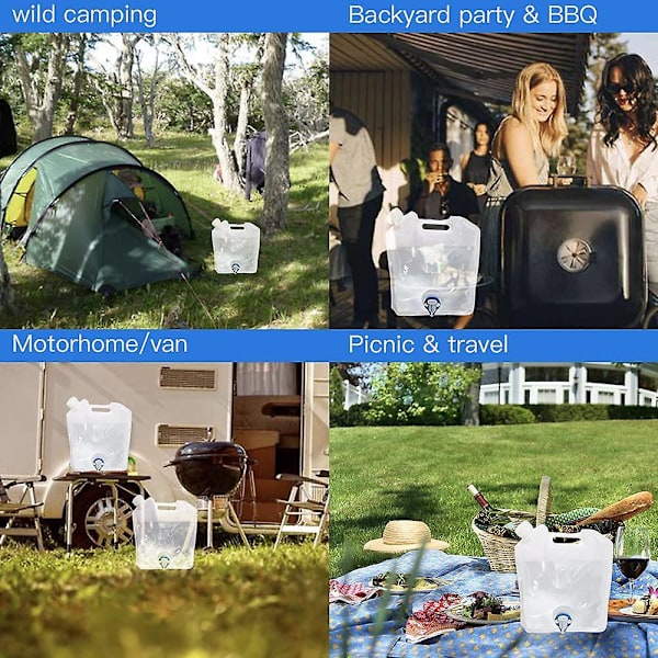 Hopfällbar nödvattenbehållare, frysbar, BPA-fri plastvattenbärare, hopfällbar vattenpåse för utomhusbruk, sport, camping, ridning, bergsklättring, livsmedelskvalitet