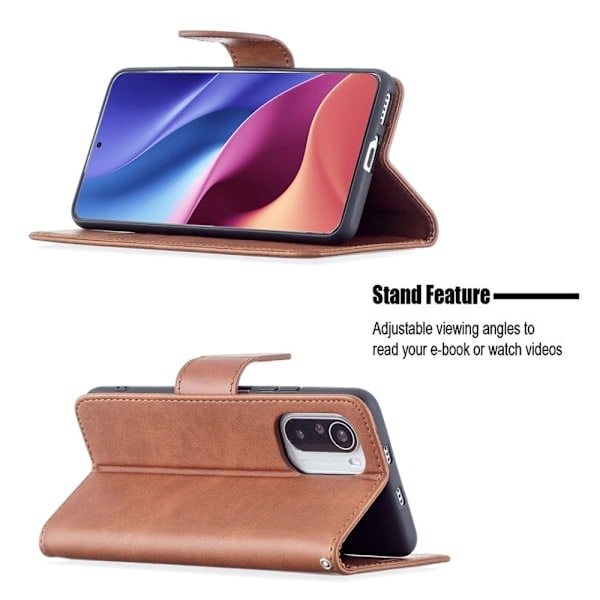 Xiaomi Mi 11i - Solid Shark Læder Etui - Brun Brun