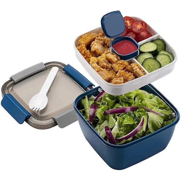 Bento Lunchlåda med Fack och Bestick Matlåda 1500ML[CO]