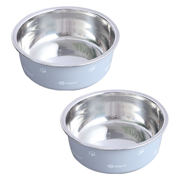 2 pcs stainless steel dog bowls, thick double layer stainless steel dog bowl