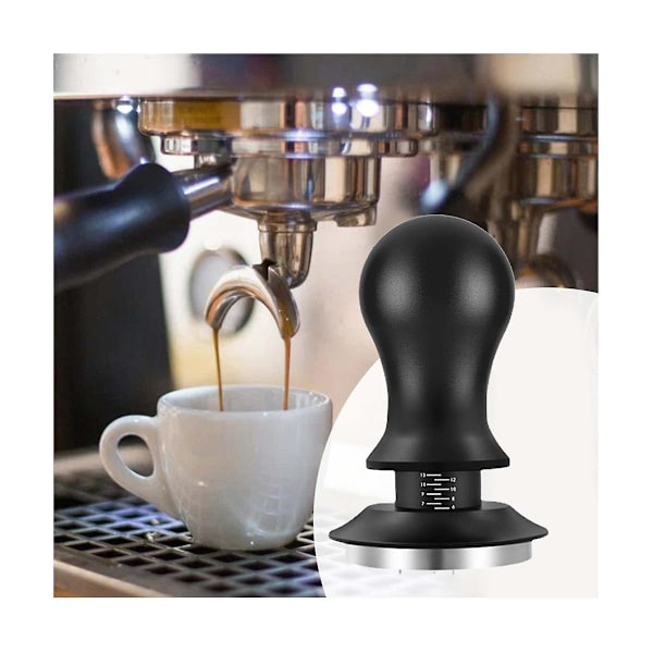 51mm Kaffe Tamper Justerbar Dybde Med Skala Espresso Fjedre Kalibreret Tampe Kaffe Distribut