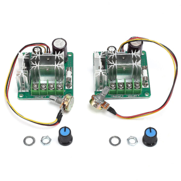 2 stk. DC 6v-90v spændingsregulator DC motorhastighedsregulator 15a