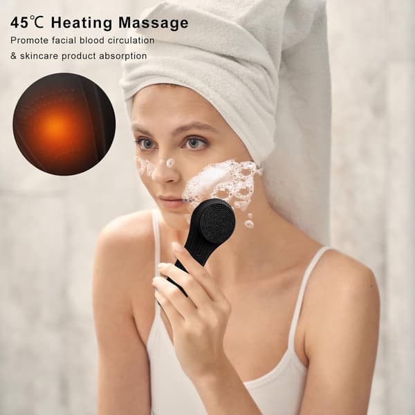 Silikone Ansigtskrubber Exfoliator, Silikone Ansigtsbørste til Mænd & Kvinder Sort Black